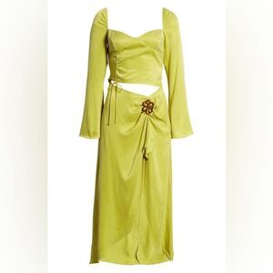 For Love & Lemons Allie Midi Dress in Green Sz Small